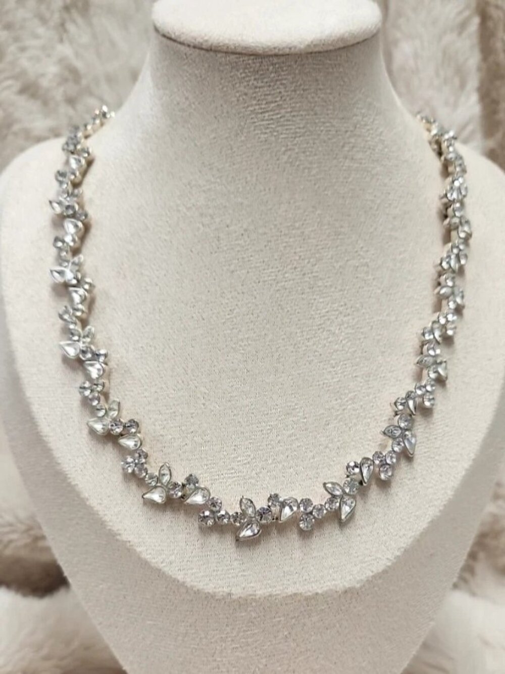 Crystal Rhinestone Statement Necklace Costume Fashion Bride Bridesmaid Prom